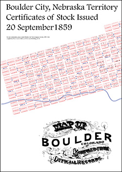 Boulder City Town Company, 20 Sept 1859 Map Showing Stock Certificates Issued by Lot